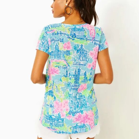 Lilly Pulitzer  etta v-neck top - multi lilly loves dc - Picture 6 of 10